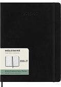 Kalendarz Moleskine 2026-2027 18-miesięczny rozmiar XL (bardzo duży 19x25 cm) Tygodniowy Czarny Miękka oprawa (Moleskine Weekly Notebook Diary/Planner 2026/27 Extra Large Soft Black Cover) - 8056999279912
