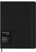 Kalendarz Inteligentny PRO 2027 12M Moleskine Smart do Pióra Smart Pen rozmiar XL (bardzo duży 19x25 cm) Wertykalny Tygodniowy Czarny Twarda oprawa (Moleskine Smart Planner 2027 Vertical Weekly 12-Month Large Black Hard Cover) - 8056999279332