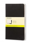 Zestaw 3 zeszytów Moleskine Cahier L duże (13x21 cm) Czyste Czarne Miękka oprawa (Moleskine Cahiers Set of 3 Plain Journals Black Soft Cover) - 9788883704970