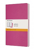 Zestaw 3 zeszytów Moleskine Cahier L duże (13x21 cm) w Linie Różowe Kinetic Miękka oprawa (Moleskine Cahiers Large Kinetic Pink Set of 3 Ruled Journals Kinetic Pink Soft Cover) - 8058647629650