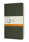 Zestaw 3 zeszytów Moleskine Cahier L duże (13x21 cm) w Linie Zielony Mirt Miękka oprawa (Moleskine Cahiers Set of 3 Squared Journals Myrtle Green Soft Cover) - 8055002855273