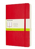 Notatnik Moleskine L duży (13x21cm) Gruby (400 stron) Czysty Czerwony Miękka oprawa (Moleskine Expanded Plain Notebook 400 Pages Large Scarlet Red Soft Cover) - 8053853606228