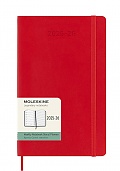Kalendarz Moleskine 2025-2026 18-miesięczny rozmiar L (duży 13x21 cm) Tygodniowy Czerwony/ Szkarłatny Miękka oprawa (Moleskine Weekly Notebook Planner 25/26 Large Soft Scarlet Red Cover) - 8056999275433