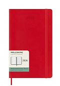 Kalendarz Moleskine 2026 12M rozmiar L (duży 13x21 cm) Tygodniowy Czerwony/ Szkarłatny Miękka oprawa (Moleskine Weekly Notebook Diary/Planner 2026 Large Scarlet Red Soft Cover) - 8056999274733