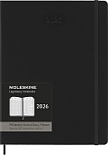 Kalendarz Moleskine 2026 12M PRO rozmiar XL (bardzo duży 19x25 cm) Wertykalny Tygodniowy Czarny Twarda oprawa (Moleskine Weekly Vertical 2026 PRO Planner Extra Large Black Hard Cover) - 8056999274665