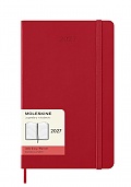 Kalendarz Moleskine 2027 12M rozmiar L (duży 13x21 cm) Dzienny Czerwony/Szkarłatny Twarda oprawa (Moleskine Daily Notebook Diary/Planner 2027 Large Scarled Red Hard Cover) - 8056999279370