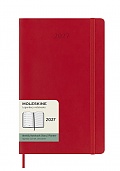 Kalendarz Moleskine 2027 12M rozmiar L (duży 13x21 cm) Tygodniowy Czerwony/ Szkarłatny Miękka oprawa (Moleskine Weekly Notebook Diary/Planner 2027 Large Scarlet Red Soft Cover) - 8056999279554