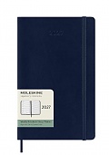 Kalendarz Moleskine 2027 12M rozmiar L (duży 13x21 cm) Tygodniowy Niebieski/ Szafirowy Miękka oprawa (Moleskine Weekly Notebook Diary/Planner 2027 Large Sapphire Blue Soft Cover) - 8056999279523