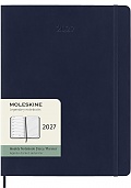Kalendarz Moleskine 2027 12M rozmiar XL (bardzo duży 19x25 cm) Tygodniowy Niebieski Szafirowy Miękka oprawa (Moleskine Weekly Notebook Diary/Planner 2027 Extra Large Sapphire Blue Soft Cover) - 8056999279646