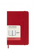 Kalendarz Moleskine 2027 12M rozmiar P (kieszonkowy 9x14 cm) Dzienny Czerwony/Szkarłatny Twarda oprawa (Moleskine Daily Notebook Diary/Planner 2027 Pocket Scarlet Red Hard Cover) - 8056999279431