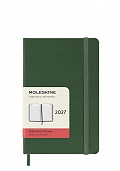 Kalendarz Moleskine 2027 12M rozmiar P (kieszonkowy 9x14 cm) Dzienny Zielony Mirt Twarda oprawa (Moleskine Daily Notebook Diary/Planner 2027 Pocket Myrtle Green Hard Cover) - 8056999279981