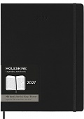 Kalendarz Moleskine 2027 12M PRO rozmiar XL (bardzo duży 19x25 cm) Wertykalny Tygodniowy Czarny Twarda oprawa (Moleskine Weekly Vertical 2027 PRO Planner Extra Large Black Hard Cover) - 8056999279486