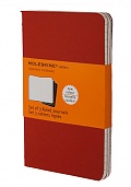 Zestaw 3 zeszytów Moleskine Cahier L duże (13x21 cm) w Linię Bordowy Miękka oprawa (Moleskine Cahiers Cranberry Red Set of 3 Ruled Journals) - 9788862931014