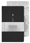 Moleskine NASA Zestaw 2 Zeszytów Cachier L dużych (13x21 cm) Czystych Czarny i Szary Miękka Okładka (Moleskine Limited Edition NASA Set of 2 Cahier Journal Plain Black and Gray Soft Cover) - 8056999277536