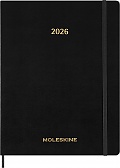 Kalendarz Moleskine 2026 12M rozmiar XXL (bardzo duży 23,5x28,14cm) Wertykalny Tygodniowy Czarny Miękka oprawa (Moleskine Weekly Vertical Diary/Planner 2026 XXL Black Soft Cover) - 8056999276515