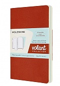 Zestaw 2 zeszytów Moleskine Volant L duże (13x21 cm) w Linie Koralowy Pomarańcz i Akwamaryna Miękka oprawa (Moleskine Volant Set of 2 Large Ruled Journals Coral Orange / Aquamarine Soft Cover) - 8058647620527