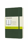 Notatnik Moleskine P kieszonkowy (9x14 cm) Czysty Zielony Mirt  Miękka oprawa (Moleskine Plain Notebook Pocket Soft Myrtle Green Cover) - 8058647629155
