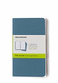 Zestaw 3 zeszytów Moleskine Cahier P kieszonkowe (9x14 cm) Czyste Niebieskie Miękka oprawa (Moleskine Cahiers Set of 3 Plain Journals Brisk Blue Soft Cover) - 8058647629612