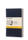 Zestaw 3 zeszytów Moleskine Cahier P kieszonkowe (9x14 cm) w Kratkę Granatowe Miękka oprawa (Moleskine Cahiers Set of 3 Squared Journals Navy Soft Cover) - 9788862930994