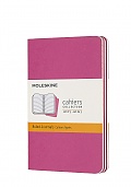Zestaw 3 zeszytów Moleskine Cahier P kieszonkowe (9x14 cm) w Linie Różowe Miękka oprawa (Moleskine Cahiers Set of 3 Ruled Journals Kinetic Pink Soft Cover) - 8058647629643