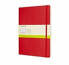 Notatnik Moleskine XL ekstra duży (19x25 cm) Czysty Czerwony / Szkarłatny Miękka oprawa (Moleskine Plain Notebook Extra Large Soft Scarlet Red) - 8055002854696