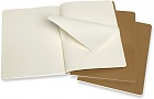 Zestaw 3 zeszytów Moleskine Cahier XL ekstra duże (19x25 cm) w Kropki Piaskowe Miękka oprawa (Moleskine Cahiers Set of 3 Dotted Journals)