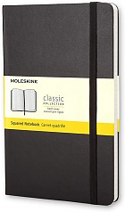 Notatnik Moleskine P kieszonkowy (9x14 cm) w Kratkę Czarny Twarda oprawa (Moleskine Squared Notebook Pocket Hard Black) - 9788883701023