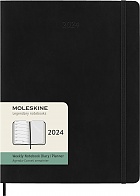 Kalendarz Moleskine 2024-2025 18-miesięczny rozmiar XL (duży 19x25 cm) Tygodniowy Czarny Twarda oprawa (Moleskine Weekly Notebook Diary/Planner 2024/25 Extra Large Hard Black Cover) - 8056999270674