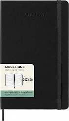 Kalendarz Moleskine 2025-2026 18-miesięczny rozmiar L (duży 13x21 cm) Horyzontalny Tygodniowy Czarny Twarda oprawa (Moleskine Weekly Horizontal Notebook Diary/Planner 2025/26 Large Black Hard Cover) - 8056999275501