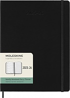 Kalendarz Moleskine 2025-2026 18-miesięczny rozmiar XL (duży 19x25 cm) Tygodniowy Czarny Twarda oprawa (Moleskine Weekly Notebook Diary/Planner 2025/26 Extra Large Hard Black Cover) - 8056999275488