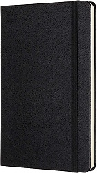 Notatnik Moleskine M średni (11,5x18 cm) w Kropki Czarny Twarda oprawa (Moleskine Dotted Notebook Medium Black Hard Cover) - 8058647626611