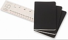 Zestaw 3 zeszytów Moleskine Cahier P kieszonkowe (9x14 cm) w Kratkę Czarne Miękka oprawa (Moleskine Cahiers Set of 3 Squared Journals Black Soft Cover) - 9788883704901
