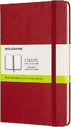Notatnik Moleskine M średni (11,5x18 cm) Czysty / Gładki Czerwony / Szkarłatny Twarda oprawa (Moleskine Plain Notebook Medium Scarlet Red Hard Cover) - 8058647626642