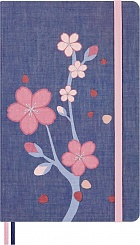 Notatnik Moleskine Sakura L duży (13x21 cm) Czysty Niebieski Płócienna Twarda oprawa (Moleskine Sakura Limited Edition Notebook Plain Large Blue Fabric Hard Cover) - 8056999276188