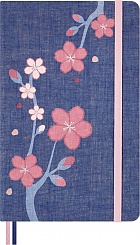 Notatnik Moleskine Sakura L duży (13x21 cm) w Linię Niebieski Płócienna Twarda oprawa (Moleskine Sakura Limited Edition Notebook Ruled Large Blue Fabric Hard Cover) - 8056999276188