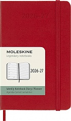 Kalendarz Moleskine 2026-2027 18-miesięczny rozmiar P (kieszonkowy 9x14 cm) Tygodniowy Czerwony/ Szkarłatny Twarda oprawa (Moleskine Weekly Notebook Planner 2026/27 Pocket Scarled Red Hard Cover) - 8056999279868