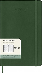 Kalendarz Moleskine 2026-2027 18-miesięczny rozmiar L (duży 13x21 cm) Tygodniowy Zielony Mirt Miękka oprawa (Moleskine Classic 18 Month 2026/27 Weekly Planner Soft Cover Large Myrtle Green) - 8056999279844