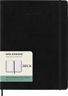 Kalendarz Moleskine 2025-2026 18-miesięczny rozmiar XL (bardzo duży 19x25 cm) Tygodniowy Czarny Miękka oprawa (Moleskine Weekly Notebook Diary/Planner 2025/26 Extra Large Soft Black Cover) - 8056999275495