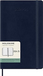 Kalendarz Moleskine 2024-2025 18-miesięczny rozmiar L (duży 13x21 cm) Tygodniowy Niebieski Ciemny/ Szafirowy Miękka oprawa (Moleskine Weekly Notebook Planner 2024/25 Large Soft Sapphire Blue Cover) - 8056999270582