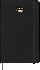 Kalendarz Moleskine Bez Dat 12M rozmiar L (duży 13x21 cm) Tygodniowy Czarny Twarda Oprawa (Moleskine Undated Weekly Planner, 12M, Large, Black, Hard Cover) - 8056598857122 / 8056999271497