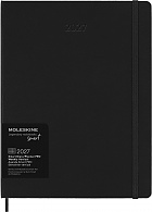Kalendarz Inteligentny PRO 2027 12M Moleskine Smart do Pióra Smart Pen rozmiar XL (bardzo duży 19x25 cm) Wertykalny Tygodniowy Czarny Twarda oprawa (Moleskine Smart Planner 2027 Vertical Weekly 12-Month Large Black Hard Cover) - 8056999279332