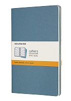 Zestaw 3 zeszytów Moleskine Cahier L duże (13x21 cm) w Linie Niebieskie Brisk Miękka oprawa (Moleskine Cahiers Large Brisk Blue Set of 3 Ruled Journals)