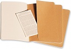 Zestaw 3 zeszytów Moleskine Cahier L duże (13x21 cm) w Linie Brązowe Kraftowe Miękka oprawa (Moleskine Cahiers Set of 3 Squared Journals Kraft Brown Soft Cover) - 9788883704987