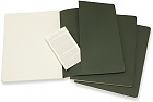 Zestaw 3 zeszytów Moleskine Cahier XL ekstra duże (19x25 cm) Czyste Zielony Mirt Miękka oprawa (Moleskine Cahiers Set of 3 Plain Journals Myrtle Green Soft Cover) - 8055002855358