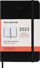 Kalendarz Moleskine 2023 12M rozmiar P (kieszonkowy 9x14 cm) Dzienny Czarny Twarda oprawa (Moleskine Daily Notebook Diary/Planner 2023 Pocket Black Hard Cover) - 8056420859553