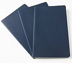Zestaw 3 zeszytów Moleskine Cahier XL ekstra duże (19x25 cm) Czyste Niebieskie Indygo Miękka oprawa (Moleskine Cahiers Set of 3 Plain Journals Indigo Blue Soft Cover) - 9788862931120