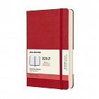 Kalendarz Moleskine 2020-2021 18-miesięczny rozmiar L (duży 13x21 cm) Dzienny Czerwony/ Szkarłatny Twarda oprawa (Moleskine Daily Notebook Diary/Planner 2020/21 Large Scarlet Red Hard Cover)