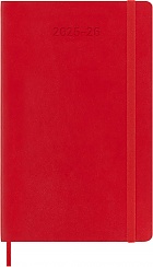 Kalendarz Moleskine 2025-2026 18-miesięczny rozmiar L (duży 13x21 cm) Tygodniowy Czerwony/ Szkarłatny Miękka oprawa (Moleskine Weekly Notebook Planner 25/26 Large Soft Scarlet Red Cover) - 8056999275433