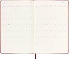 Kalendarz Moleskine 2025-2026 18-miesięczny rozmiar L (duży 13x21 cm) Tygodniowy Czerwony/ Szkarłatny Twarda oprawa (Moleskine Weekly Notebook Planner 2025/26 Large Hard Scarlet Red Cover) - 8056999275402