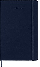 Kalendarz Moleskine 2025-2026 18-miesięczny rozmiar L (duży 13x21 cm) Tygodniowy Niebieski Ciemny/ Szafirowy Twarda oprawa (Moleskine Weekly Notebook Planner 2025/26 Large Hard Sapphire Blue Cover) - 8056999275389